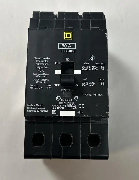 Used SQUARE D EDB34060 Miscellaneous Equipment (Electrical & Power) Ohio US | Surplus Asset Holdings #1550475