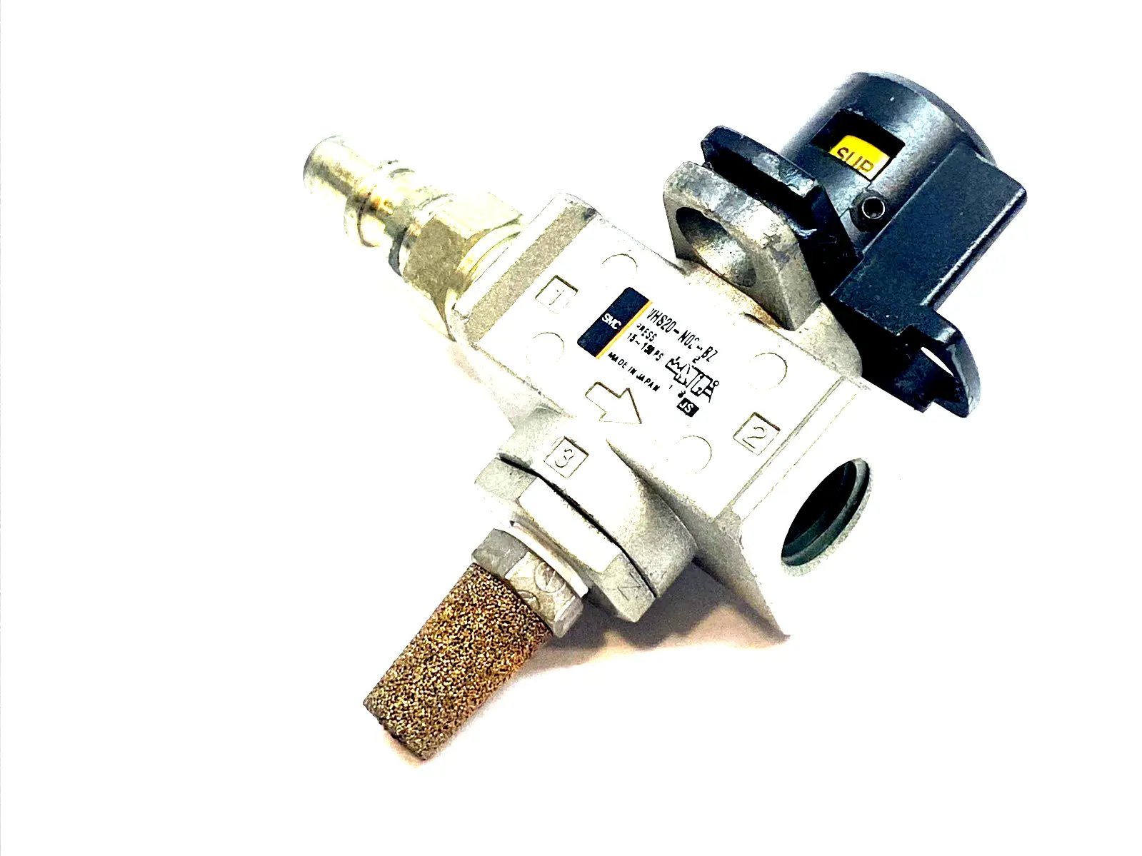 USED SMC 1/4" NPT LOCKOUT PRESSURE RELIEF 3-PORT VALVE 15–145 PSI