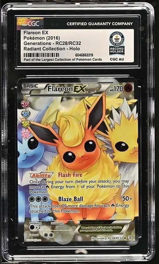 2016 POKEMON XY GENERATIONS RADIANT COLLECTION #RC28 FLAREON CGC WORLD RECORD