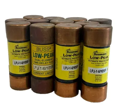 NEW 12 COUNT BUSSMANN LPJ-1-6/10SP FUSES LPJ1610SP