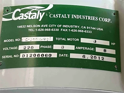 Used 2012 CASTALY DC-300 Dust Collectors California US | MachineryMax #1321434