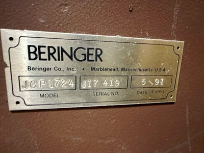 1991 BERINGER 1724 BURN OUT OVEN Extrusion Other, burn out oven | Mark One Machinery (5)