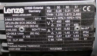 USED LENZE MDEMARS063-42