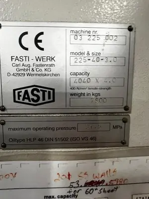 Used FASTI 225-40-3.0 Folding machines Ohio US | G-2000, Inc. #1419528