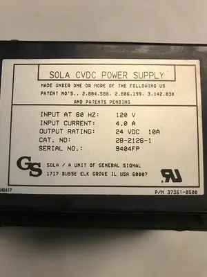 New | in-Stock SOLA 28-2126-1 Miscellaneous Equipment (Electrical & Power) | Surplus Asset Holdings #1188389