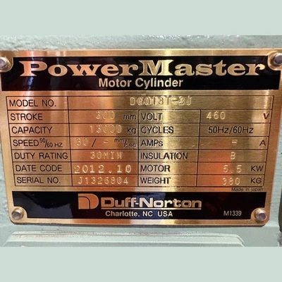 NEW 2012 DUFF-NORTON POWER MASTER DGQ13T-3J