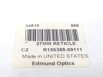 NEW EDMUND OPTICS 27MM DIA. ENGLISH STRAIGHT LINE CONTACT RETICLE