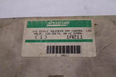 NEW SPEEDAIRE 1A211 SINGLE SOLENOID AIR CONTROL  VALVE 3/8INCH STOCK 5497