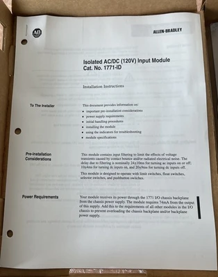 NEW Allen-Bradley 1771ID Series A Rev E06