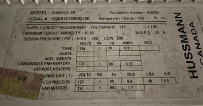 17-0106 Hussmann ISMRGG-5B Self Contained Island Cooler
