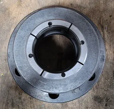 S-40 COLLET CHUCK 4-1/4" THROUGH HOLE, 7-3/4" TOP OD, 8" H