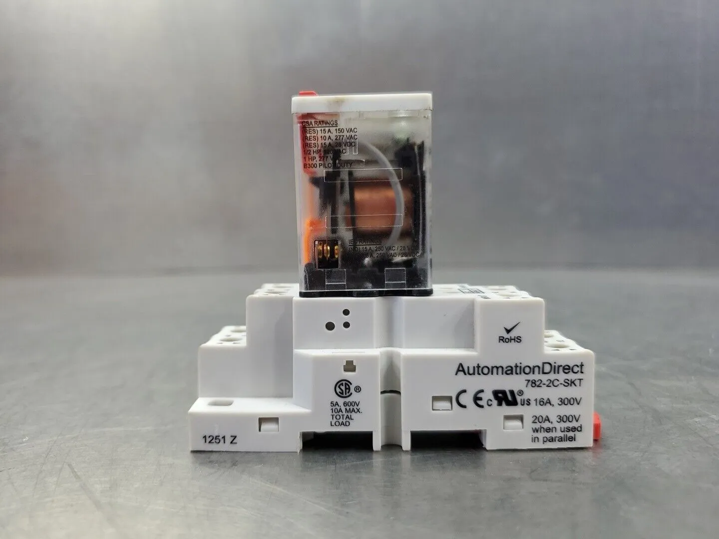 Automation Direct 782-2C-120A Relay w/782-2C-SKT Base, *Missing Tab** 4B-35
