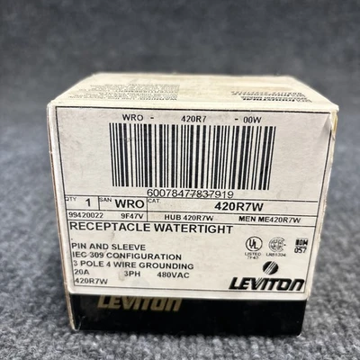 New | in-Stock Leviton 420R7W Misc Electrical & Power Parts California US | Davliegogo LLC #1710471