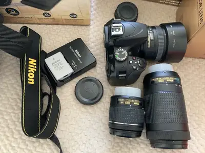 Nikon D3400 DSLR Bundle- 3 lenses, Camera Bag, Etc… Excellent Condition!!!!