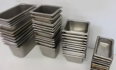 Stainless Steel Commercial Containers For Prep Tables & Fridges. Approx. 45 Pan
