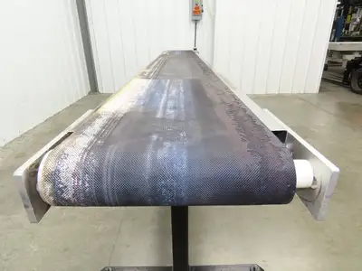Steeltek 8' 8" Portable Conveyor 12"Belt Stainless 230/460V Chain Drive 140FPM