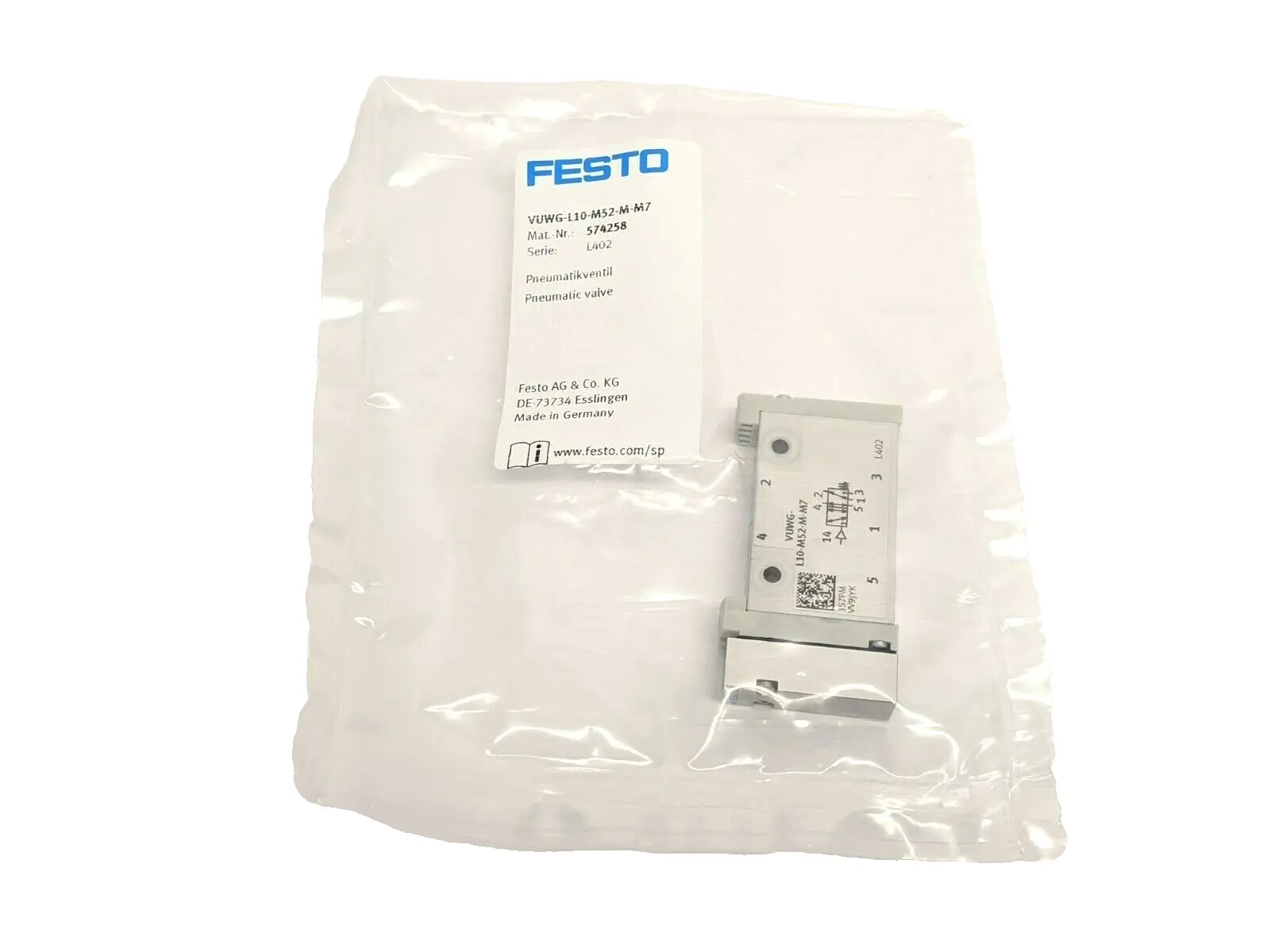 New | in-Stock FESTO PNEUMATIC VALVE 574258 Solenoid Valves Michigan US | Maverick Industrial Sales #1091691
