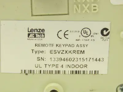 Lenze AC Tech ESVZXKREM Keypad for VFD Inverter Drive Remote Control