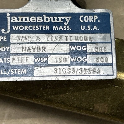 NEW Jamesbury Does Not Apply