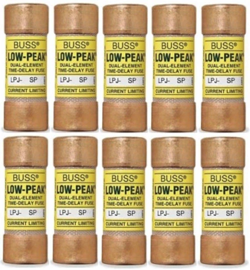 Eaton Cooper Bussmann LPJ-7SP Low Peak Class J Fuse, 7A, 600VAC/300VDC, 10 Pack [New]