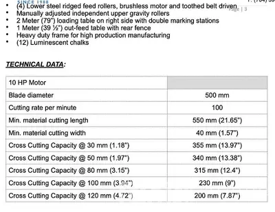 USED 2018 STROMAB WS1 OPTIMIZING CUT OFF SAW