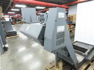 Enomoto 37"W x 8' 4" Chip Conveyor 26"Belt 46" Discharge 220V *READ*