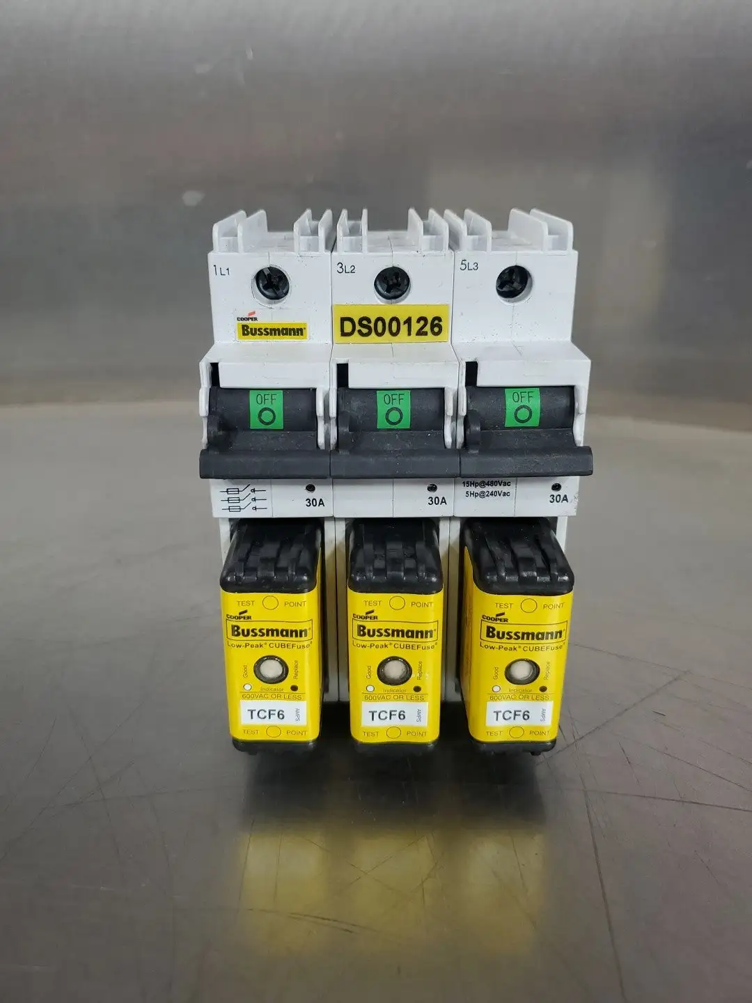 Used Cooper CCP-3-30CF + (3) TCF6 600VAC CUBEFuse Fuses South Carolina US | Palmetto Automation #1519373