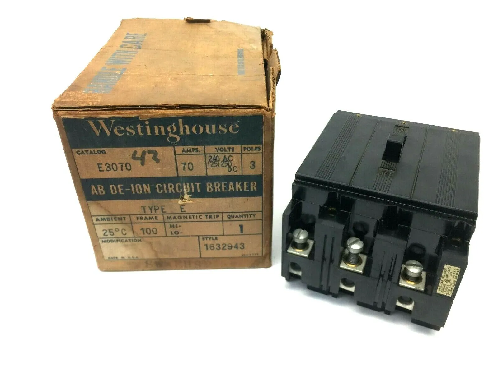USED WESTINGHOUSE CIRCUIT BREAKER