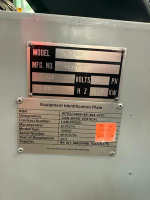 Europa V 28-12F Vertical Bandsaw
