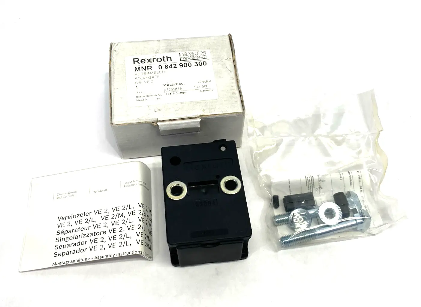 New | in-Stock Bosch Rexroth Pneumatic Damping Stop Gate VE 2 Pneumatic Cylinders Michigan US | Maverick Industrial Sales #1424735
