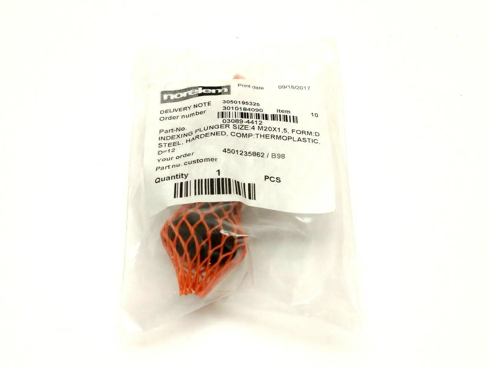 03089-4412 | Norelem  Indexing Plunger Size 4 M20x1,5 Form D Hardened Steel - New