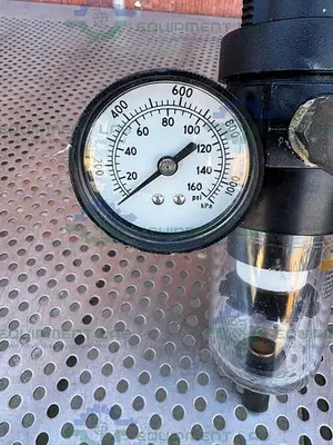 USED PARKER 06E21A13AA PNEUMATIC FILTER REGULATOR W/ GAUGE 0-160PSI, VALVE
