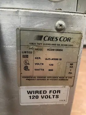 Used Cres-Cor Used Cres Cor H-339-135BK Insulated Heated Warming Holding Cabinet Solid Door - 120V Hot Food Warming, Holding, & Transport Cabinets Illinois US | Falcon Restaurant Supply #1375741