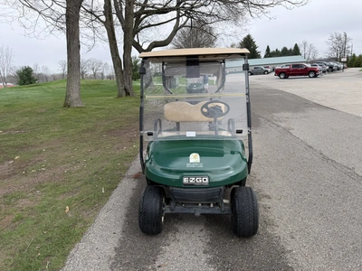 (1) 2015 E-Z-Go golf cart with a Kawasaki gas engine, includes Club canopy and ball washer, fold-dow...