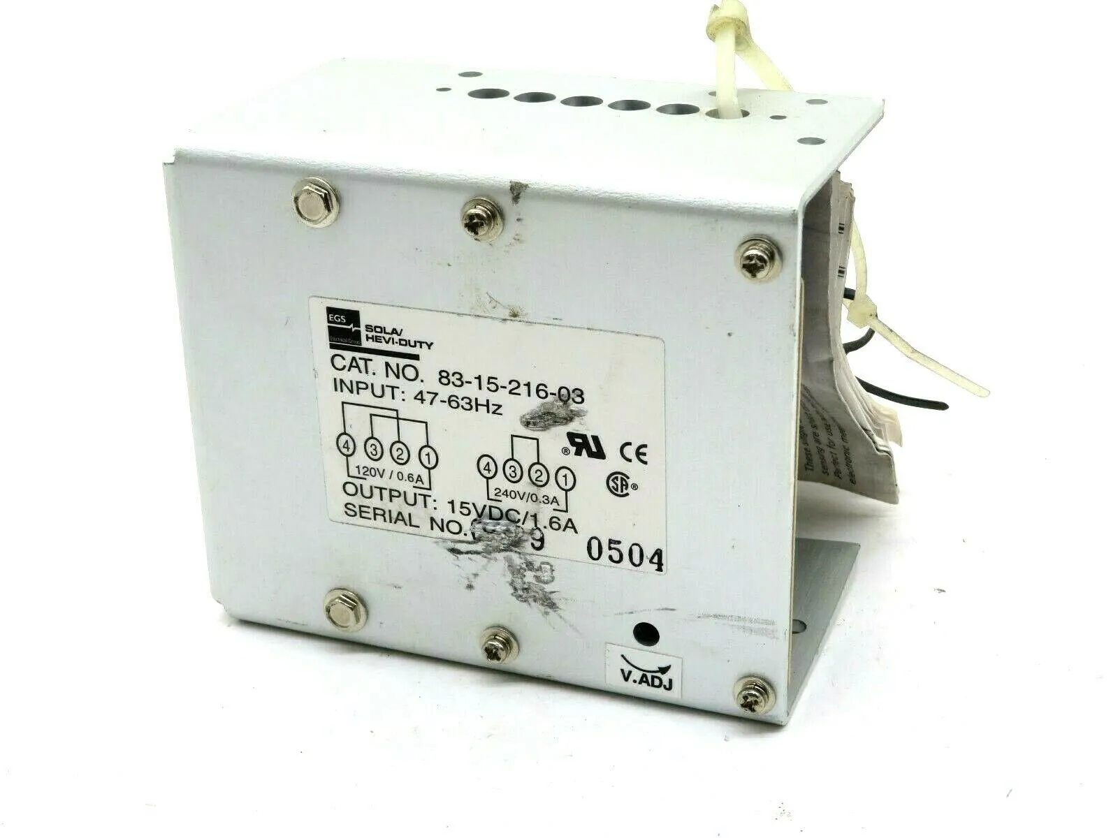 NEW SOLA 83-15-216-03 POWER SUPPLY INPUT 47-63HZ OUTPUT 15VDC/1.6A 831521603