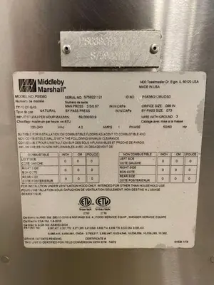 USED MIDDLEBY MARSHALL PS638G