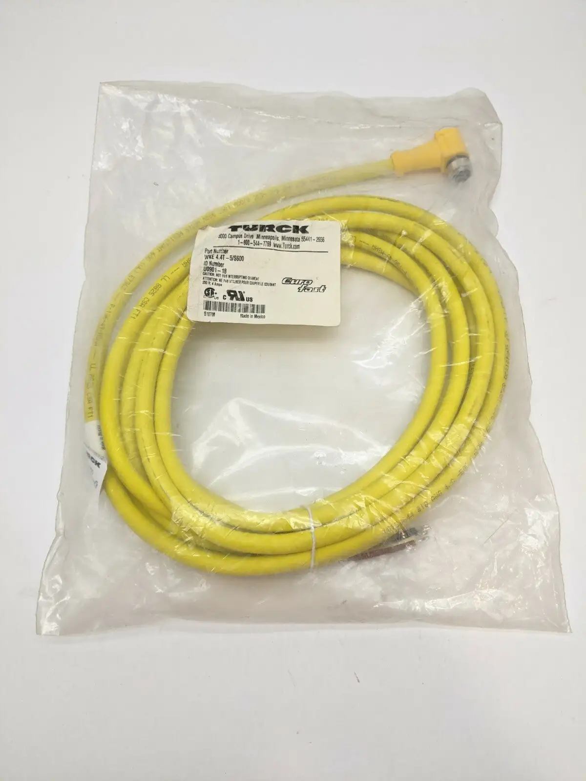 New | in-Stock Turck WKE 4.4T-5/S600,U0901-18 Misc Electrical & Power Parts Michigan US | Maverick Industrial Sales #1396773