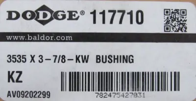 NEW DODGE 117710 TAPER LOCK BUSHING 3535 X 3-7/8-KW