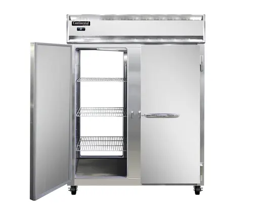Continental 2FENSAPT 57" Two Section Pass Thru Freezer, (4) Left/right Hinge Solid Doors, 115v