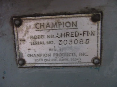 15 HP Champion Products Hammer Mill