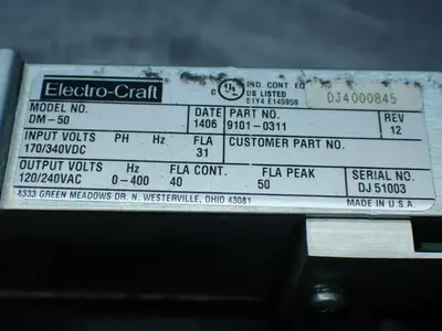 Used ELECTROCRAFT 91010311 Servo Drives Ohio US | HGR 24 #883921