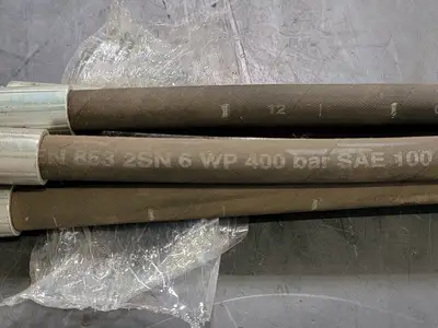 1/4" x 16.5" Hydraulic Hose 5800 PSI w/ 1/2" Fittings (Set of 5)