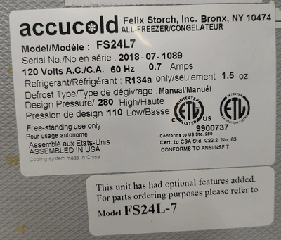 Used _UNKNOWN_ FS24LZ Lab Freezers California US | Biotech Equipment Sales #1464288