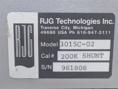RJG Technologies Inc. 3015C-02 Shunt Pressure Control Module Used