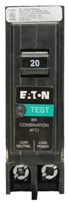 Eaton BRN120AF AFCI Circuit Breaker, 1P, 20A, 10 KAIC, For BR Loadcenter [New]