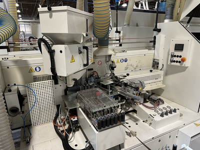 Stefani Evolution SSB Double-Sided Edgebander w/ Mahros Automatic Vacuum Loading & Unloading