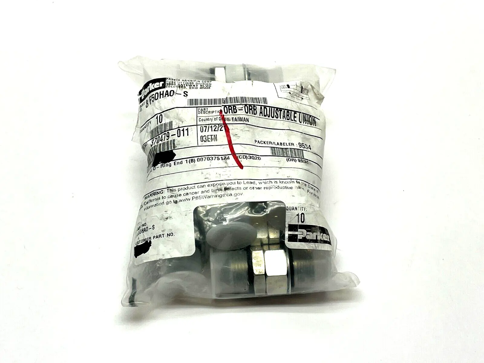 New | in-Stock Parker 8 F5OHAO-S Plumbing Equipment Michigan US | Maverick Industrial Sales #1489529
