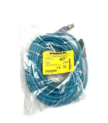 NEW TURCK DOUBLE-ENDED ETHERNET CORDSET M12 MALE TO RJ45 10M