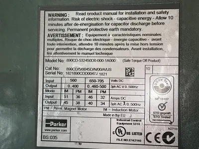Used PARKER 890CD532450D00001A000 Variable Speed Drives Ohio US | HGR 24 #1335357