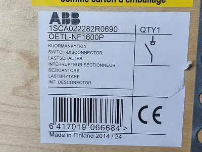 NEW 2014 ABB OETL-NF1600